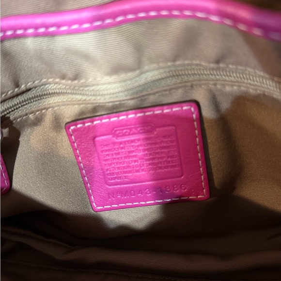 Coach Pink and Tan Striped Hobo Bag - Picture 2 of 4